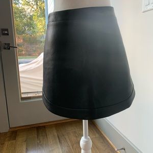 BCBG Max Azria faux leather black mini skirt, size M